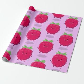 Cute happy raspberry cartoon illustration