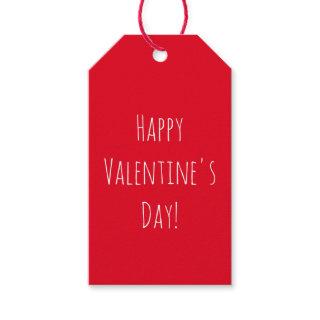 Cute Happy Valentine's Day Red Simple Gift Tags