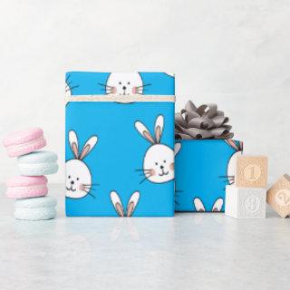 Cute Happy White Easter Bunny Pattern