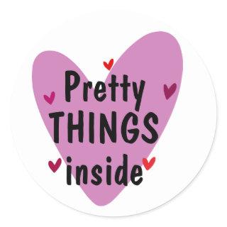 Cute Heart Custom Text Small Business Classic Round Sticker