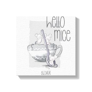Cute hellow mice funny bab shower gift canvas print