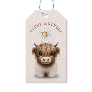 Cute Highlands Scottish Cow Gift Tags