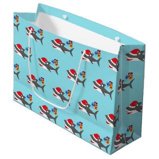 Cute Holiday Shark Gift Bag