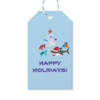 Cute Holiday Shark Gift Tags