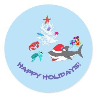 Cute Holiday Shark Stickers