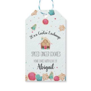 Cute Homemade Christmas Cookies Gingerbread Blue Gift Tags
