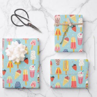 Cute ice cream party pattern  sheets