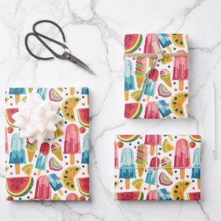 Cute ice cream party pattern   sheets