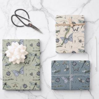 Cute Insect Boho Pastels Blue Sage Cream Baby Boy  Sheets