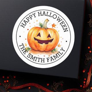 Cute Jack-o-lantern Happy Halloween Classic Round Sticker