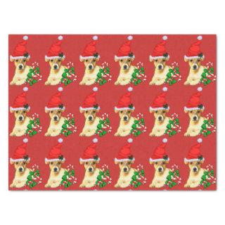 Cute Jack Russell Terrier Christmas Tissue Paper