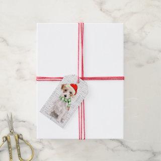 Cute Jack Russell Terrier Fleas Navidog Christmas Gift Tags