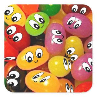 Cute Jelly Bean Square Sticker