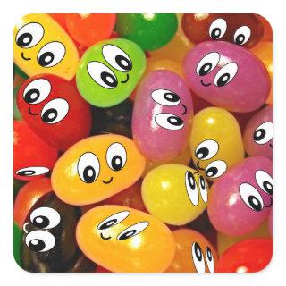 Cute Jelly Bean Square Sticker