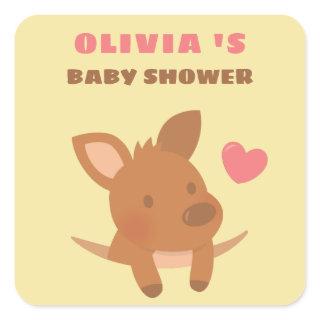 Cute Joey  Kangaroo Baby Shower Deco Stickers
