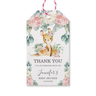 Cute Kangaroo Floral Baby Shower Thank You Favor  Gift Tags