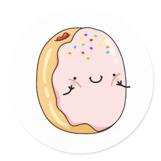 Cute Kawaii Jelly Donut Classic Round Sticker