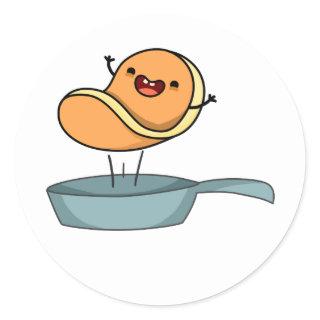 Cute Kawaii Pancake Classic Round Sticker