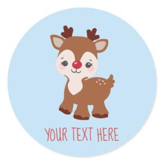 Cute Kawaii Reindeer Personalized Sticker