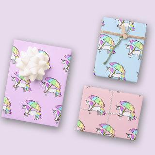 Cute Kawaii Unicorns Pastel Pink Baby Blue  Sheets