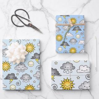 Cute Kawaii Weather Clouds Climate  Sheets