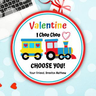Cute Kids Choo-Choo Train Valentines Day  Classic Round Sticker