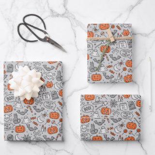Cute Kids Halloween Doodle Pattern  Sheets