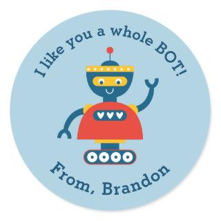 Cute Kids Valentines Day Robot Sticker