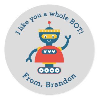 Cute Kids Valentines Day Robot Sticker