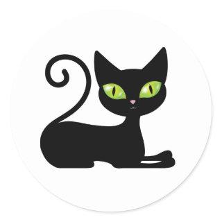 Cute Kitten Kitty Cartoon Halloween Black Cat Classic Round Sticker