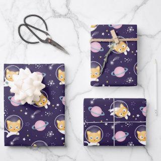 Cute Kitty Cat Astronauts Pattern  Sheets