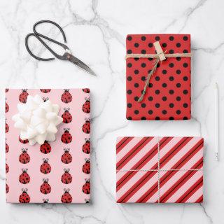 Cute Lady Bugs Polka Dots Pink Stripes  Sheets