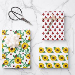 Cute Lady Bugs & Sunflowers Patterns  Sheets