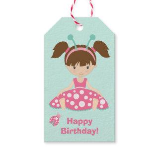 Cute Ladybug Girls Birthday Gift Tags