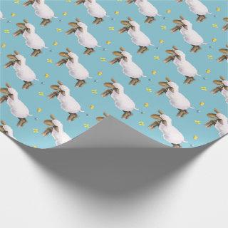 Cute lamb skipping whimsy watercolor art pattern