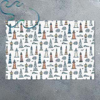 Cute Lighthouse Pattern  Tissue Paper