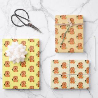 Cute lion in the grass with ladybug kids   sheets
