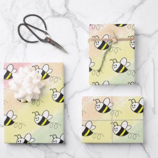 Cute Little Bee Pattern Watercolor Baby Shower  Sheets