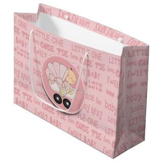 Cute Little Girl Baby In Buggy New Baby Large Gift Bag