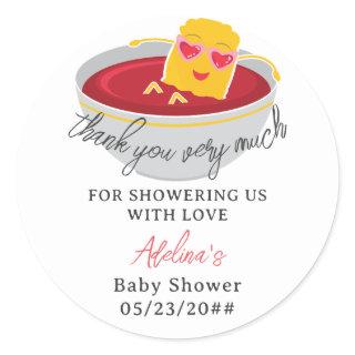 Cute Little Nugget Chicken Nugget Girl Baby Shower Classic Round Sticker