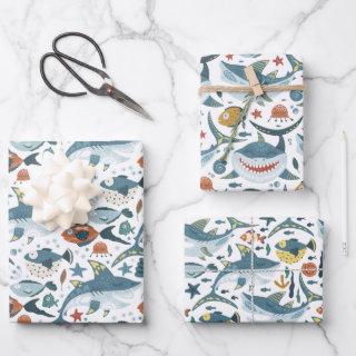 Cute Little Shark Under The Sea Animal  Sheets
