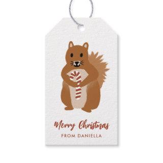 Cute Little Squirrel Personalized Christmas   Gift Tags