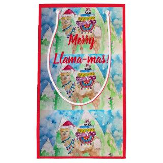 Cute Llama Merry Llama-mas Art Christmas Gift Bag