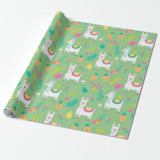 Cute llamas and pineapples