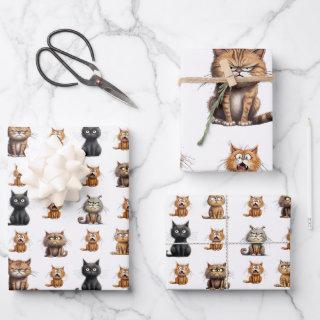 Cute Mad Angry Black Gray Orange Cats    Sheets