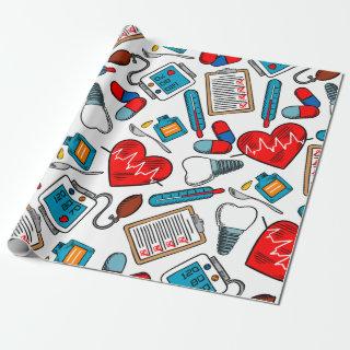 Cute Medical Nurse Doctor Theme Mixed Pattern
