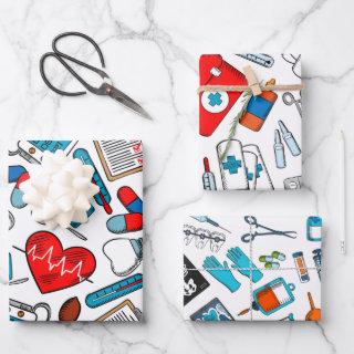 Cute Medical Nurse Doctor Theme Mixed Patterns  Sheets