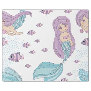 Cute mermaid and sealife creatures