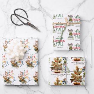 Cute Mice Jingle All The Way Merry Christmas Name  Sheets