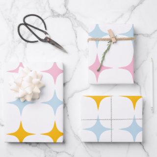 Cute Mid Mod Stars Pattern Minimalist Pink Yellow   Sheets